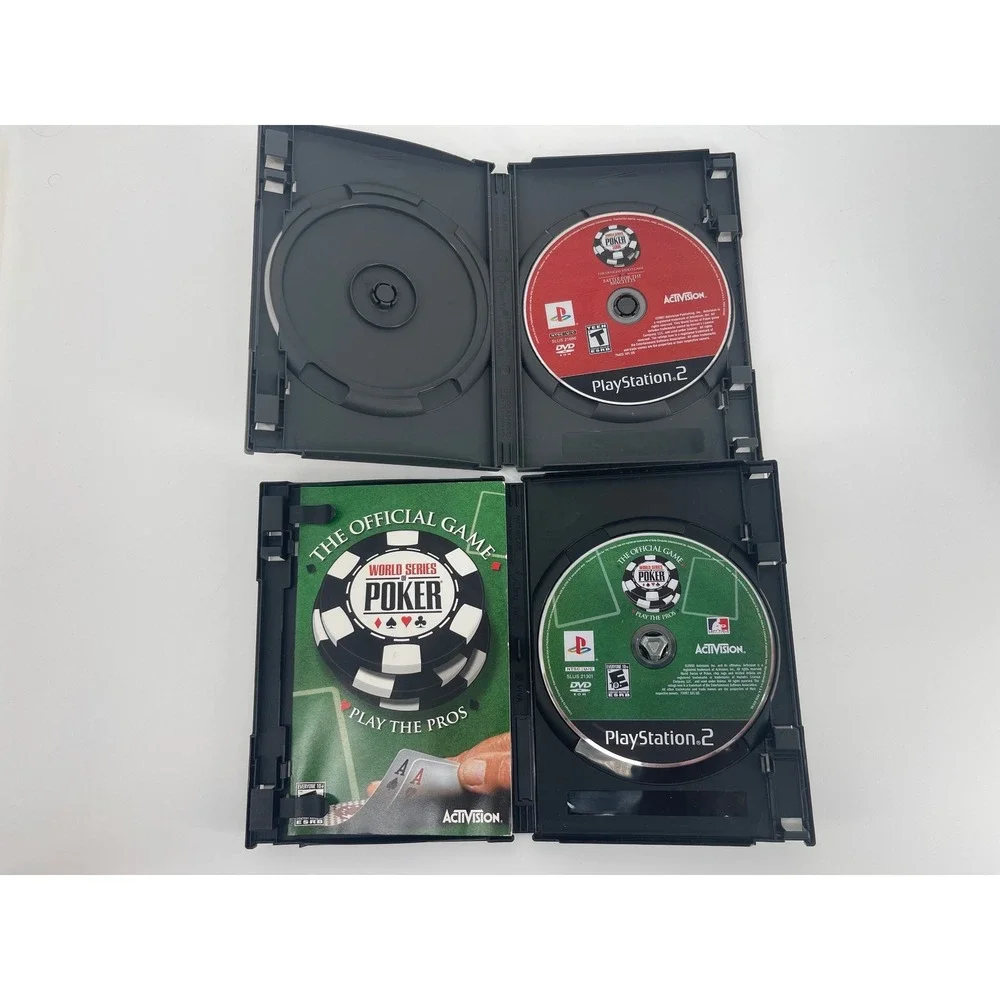 Activision World Series of Poker PS2 Bundle Black Good 2-Game Lot 2008 Official